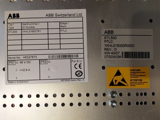Recambios 1KHL015000R0001 del PLC del chasis del sistema de control de P7LC ABB