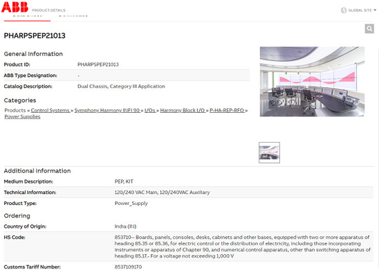Recambios P-HA-RPS-PEP21013 del PLC de PHARPSPEP21013 ABB Bailey Dual Chassis pH