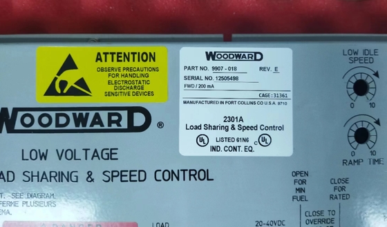 Control de velocidad de acción hacia adelante de Woodward 9907-018 Serie 2301A