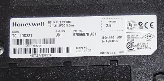 TC-IDD321 Honeywell Experion LS especificaciones de entrada y salida 32 módulo de entrada digital de CC