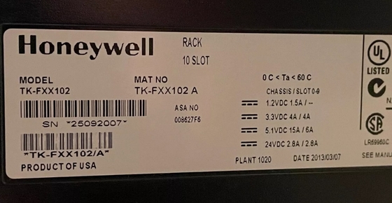 TK-FXX102 Honeywell 10 Repuesto de ranuras Chasis módulo de entrada/salida módulo de control de comandos DCS partes