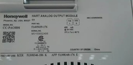 CC-PAOH01 Módulo de salida analógica de Honeywell Hart DCS Parts Módulo de control por control automático