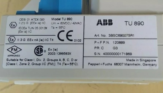 ABB TU890 3BSC690075R1 Unidad de terminación de módulos con interfaz de seguridad intrínseca