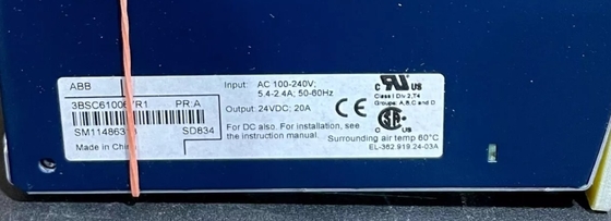 ABB SD834 3BSC610067R1 Suministro de energía S800 Módulo de E/S DCS Partes en stock