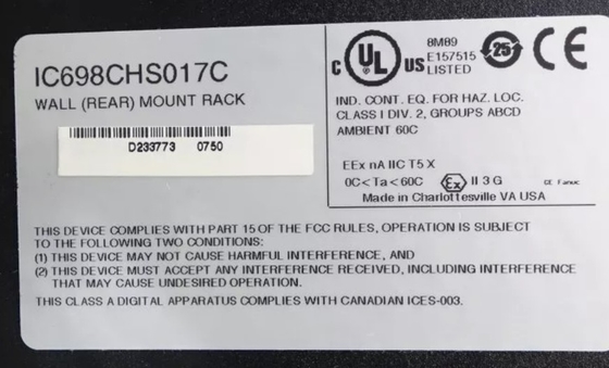 IC698CHS017 GE PACSystems RX7i Racks 17 ranuras de montaje frontal y trasero Configuración de la CPU y la E/S