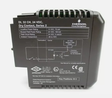 KJ3203X1-BA1 Emerson DI 32 canales 24 VDC con tarjeta de contacto seca