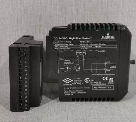El bloque de terminales discretos rojo de Emerson KJ3201X1-EA1