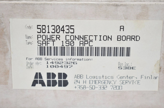 SAFT 190 APC 58130435 Tabla de conexión de energía ABB