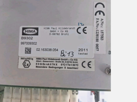 B9302 997009302 02.163038.054 HIMA 21 SLOT RAC