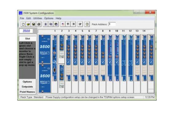 Bently Nevada 3500/01 Software de configuración de bastidores con interfaz fácil de usar para la puesta en marcha del sistema y visualizaciones de datos en tiempo real