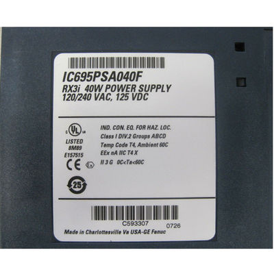 Plc de los sistemas Rx3i del PLC GE Ic695psa040 Pac de GE Fanuc de la fuente de alimentación