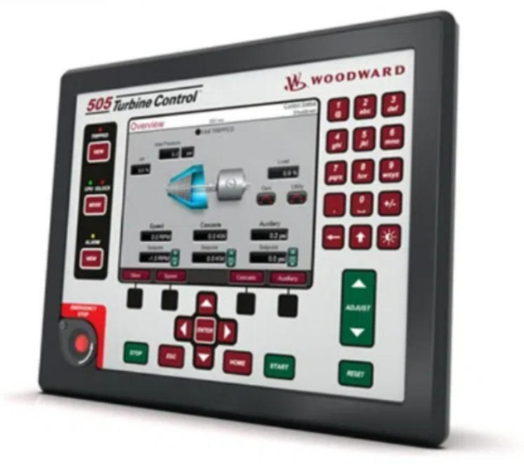 Controlador de turbina con gobernador digital Woodward 8200-1302 serie 505D con precisión de control de velocidad de ±0,05%, 8 entradas configurables y tiempo de respuesta de menos de 10 ms