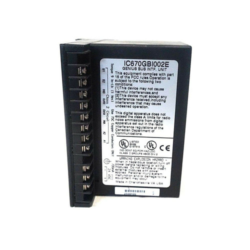 Unidad de interfaz de autobús de control del campo de la entrada-salida del campo de IC670GBI002 GE Fanuc GE General Electric